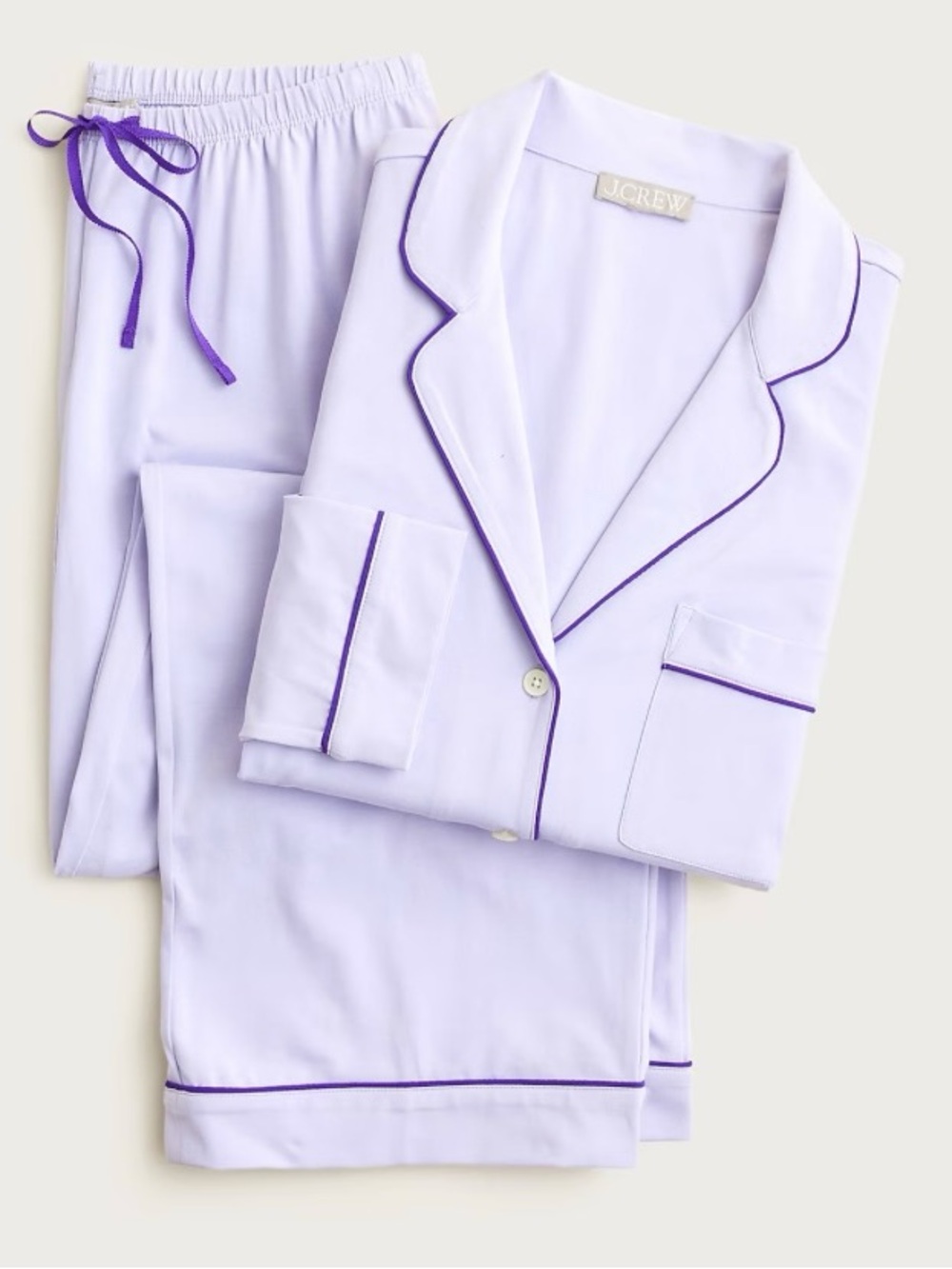 NWT J.Crew Dreamy Pajama Set Lavender Purple Giftable Cotton Blend